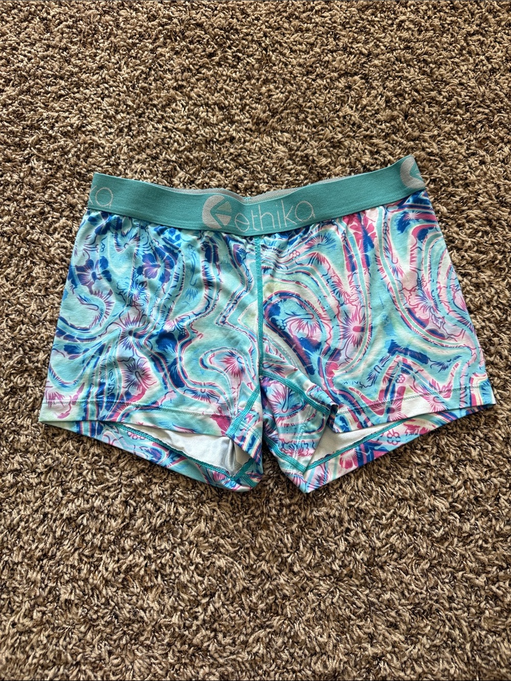 ethika Aqua & Pink Swirl Performance Boxer Briefs